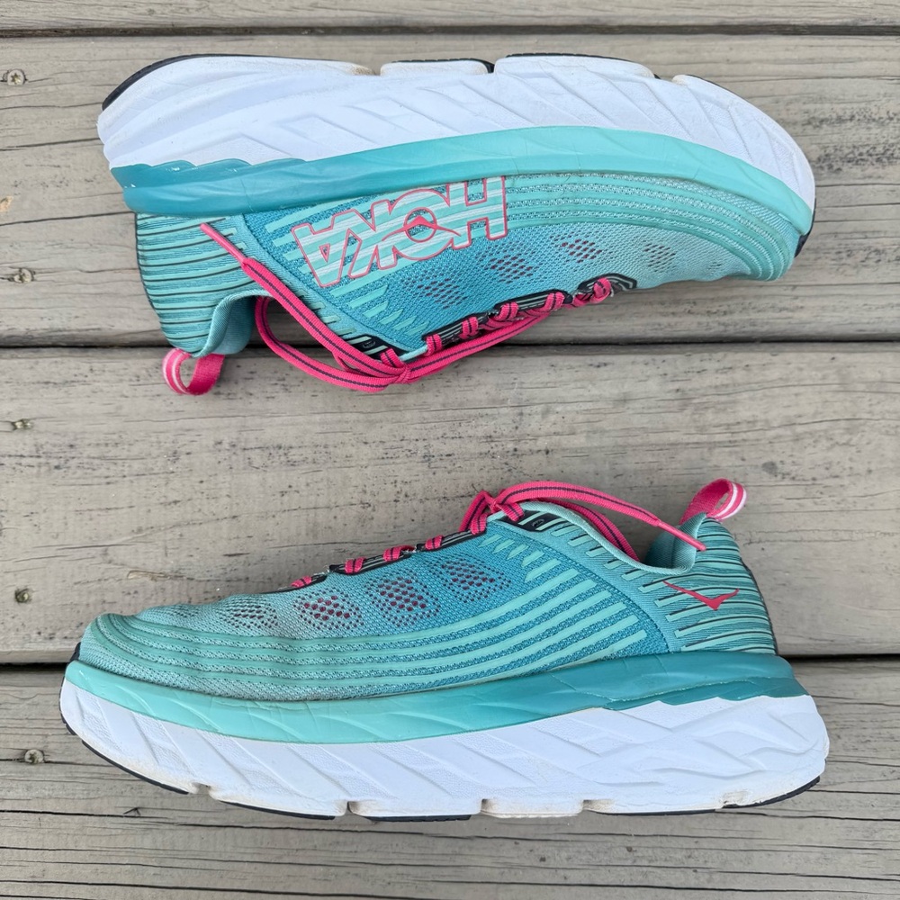 Hoka One One Bondi 6 running shoes in Canton green blue teal slate size 8.5 - Picture 11 of 16